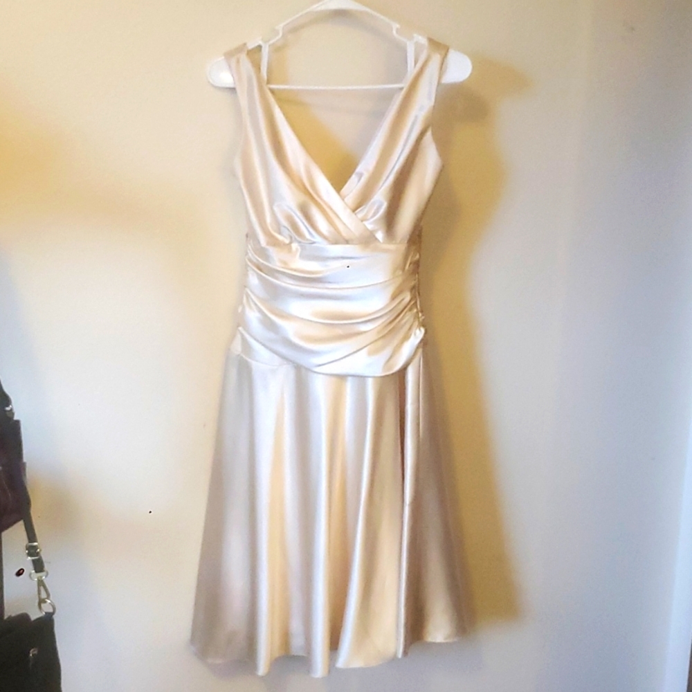 Yellow satin bridesmaid dress size 8